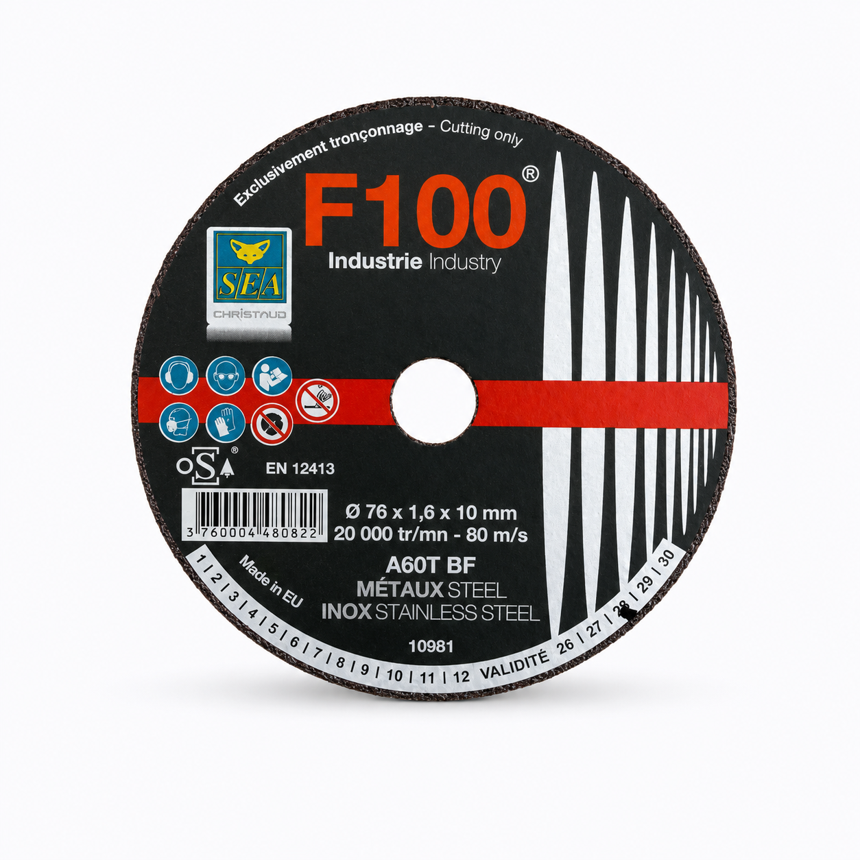 Disque à tronçonner 75 x 10mm SEA F100
