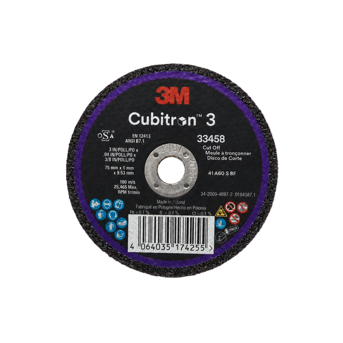 Disques 3M Cubitron 3 Ø75 mm, Epaisseur 1,0 mm