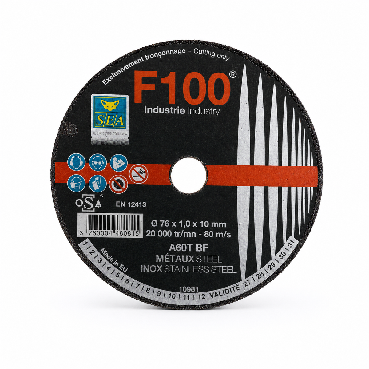Disque à tronçonner 75 x 10mm SEA F100